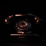 a black rotary phone